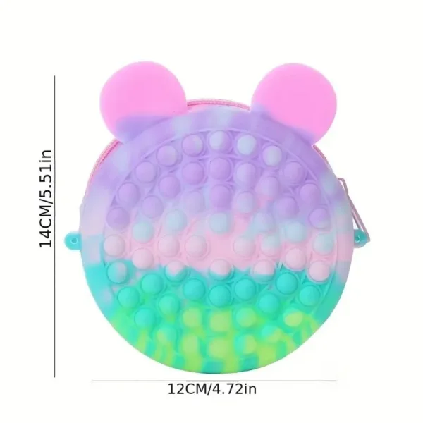 Rainbow pop it silicone coin purse.