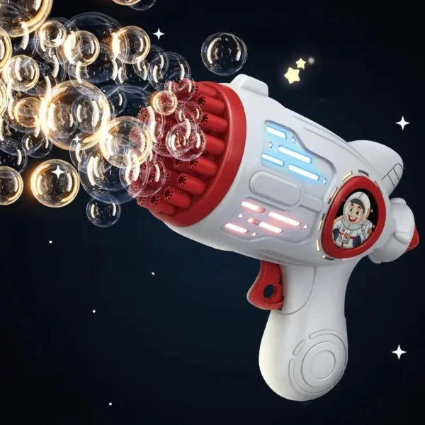 White and red bubble gun with astronaut.