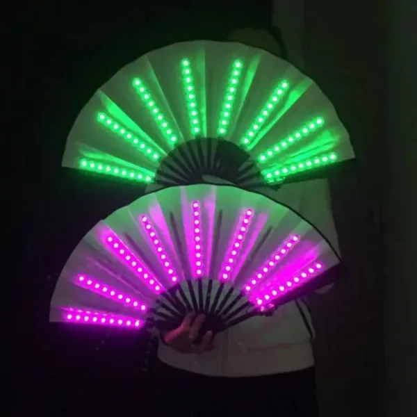 Two LED light up folding fans.