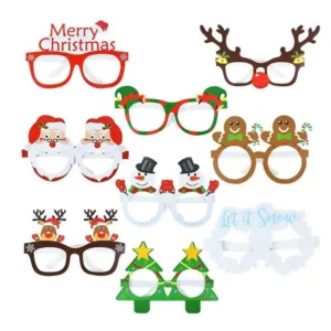 Christmas themed novelty glasses set.