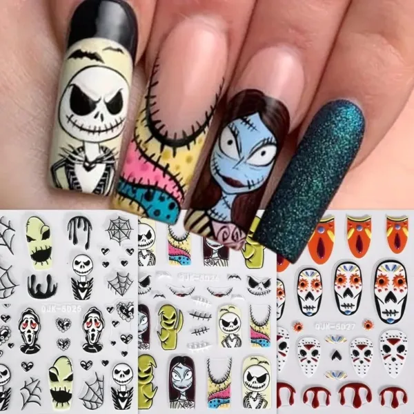 Nightmare Before Christmas nail stickers.