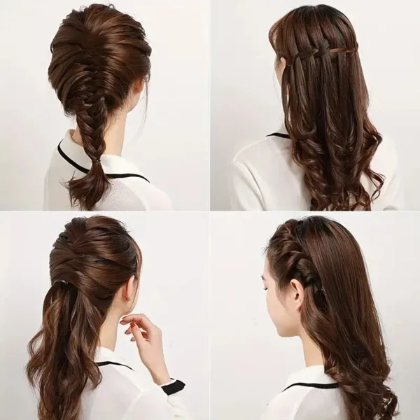 Four different braid hairstyles for women.