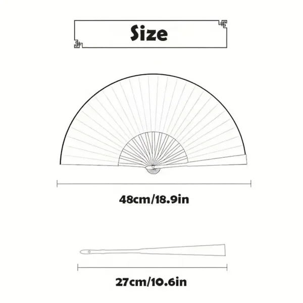 Fan size diagram with dimensions.