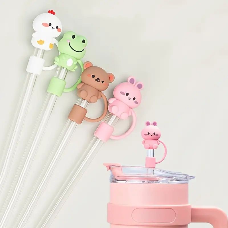 Cute animal straw tops for kids.