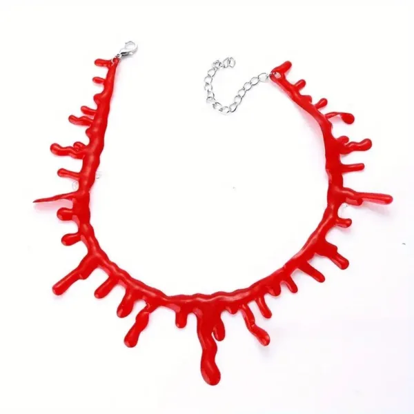 Red dripping blood costume necklace.