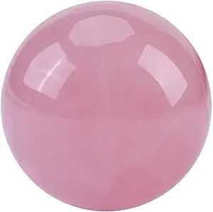 Pink crystal glass sphere orb.