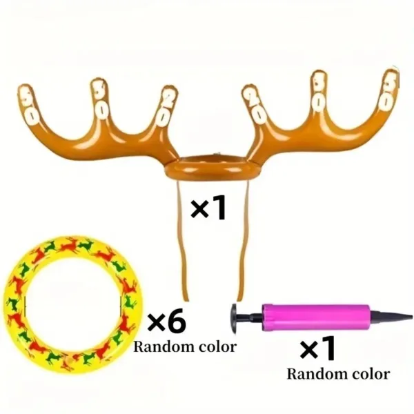 Inflatable reindeer antler ring toss game.