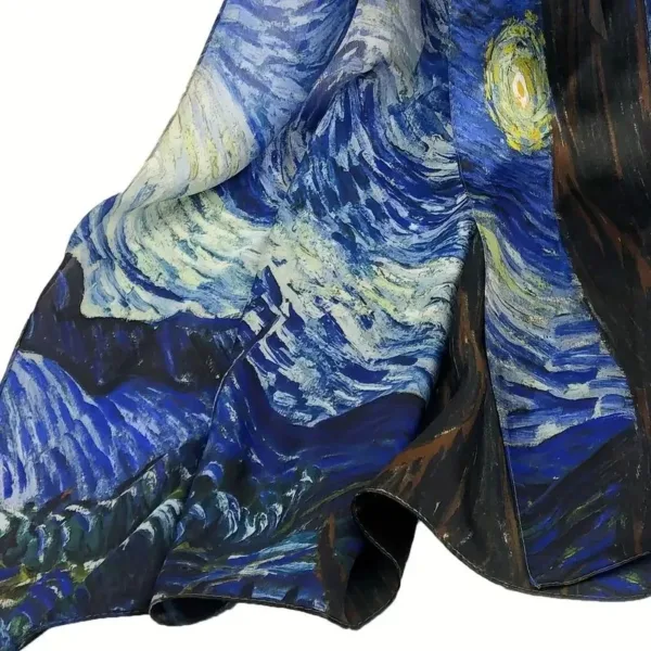 Starry Night printed silk scarf.