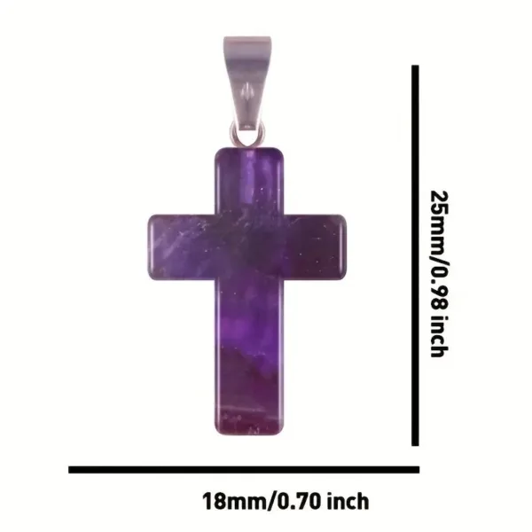 Amethyst gemstone cross pendant