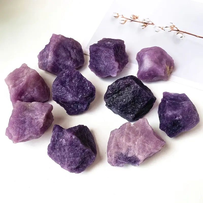 Purple and pink amethyst crystal stones.