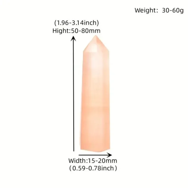 Pink crystal point, 50-80mm high