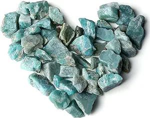 Heart-shaped arrangement of green amazonite crystals.