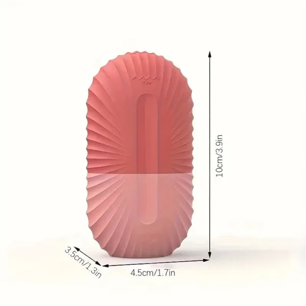 Pink silicone facial cleansing brush.