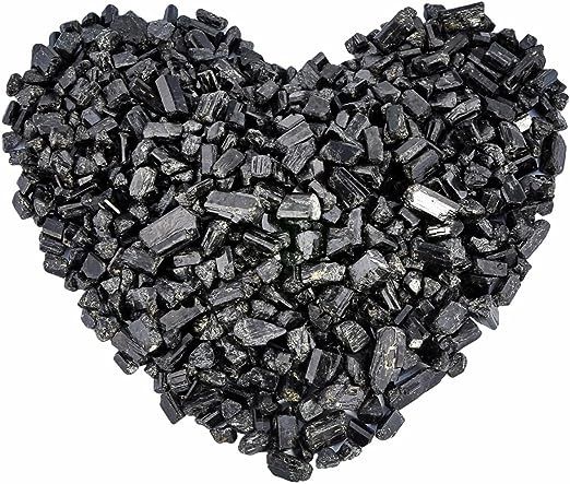 Heart shaped black tourmaline crystals.