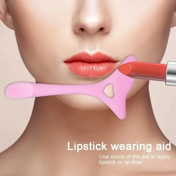 Pink lip aid for even lipstick application.