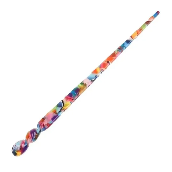 Colorful swirl hair stick on white background.