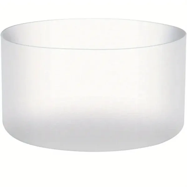 White frosted glass bowl on white background.