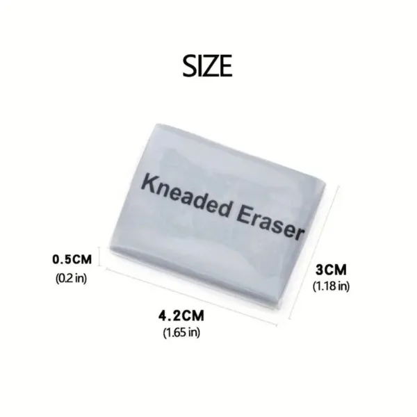 Gray kneaded eraser size chart.