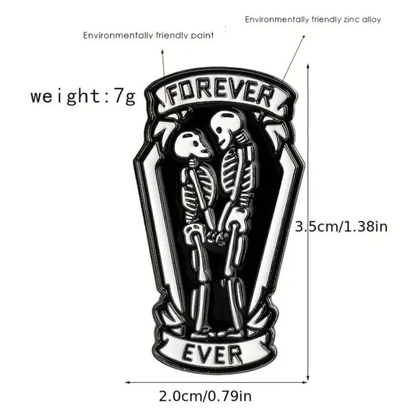 Black and white skeleton pin, forever ever.