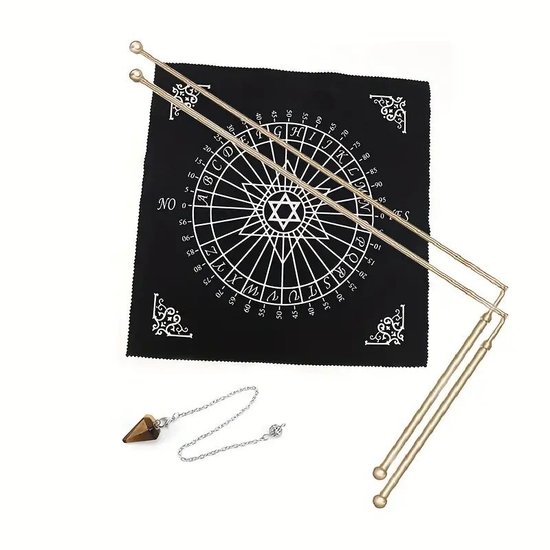 Pendulum set with chart and rods.