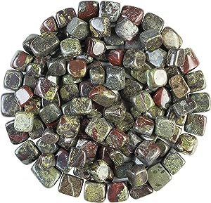 Red and green tumbled jasper stones.