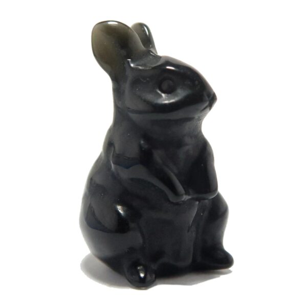 Black obsidian rabbit figurine.