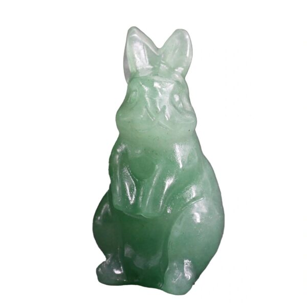 Green jade rabbit figurine sculpture.