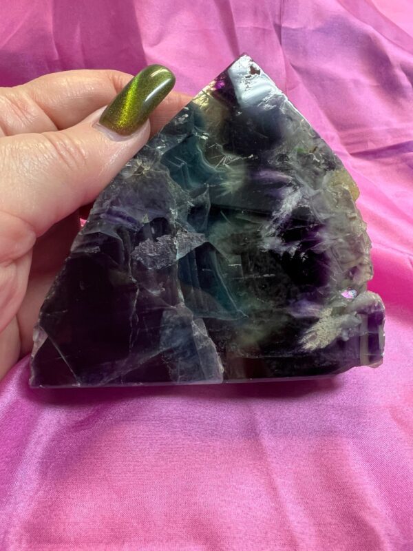 Purple and green fluorite crystal.