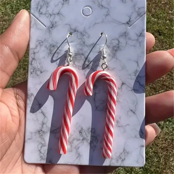 Red and white candy cane earrings.