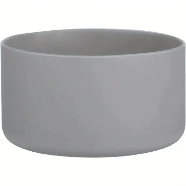 Gray silicone cup lid for travel mug.