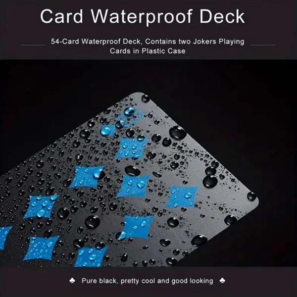 Black waterproof playing card deck.