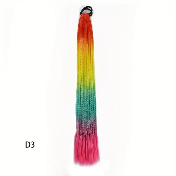 Rainbow ombre hair extension with band.