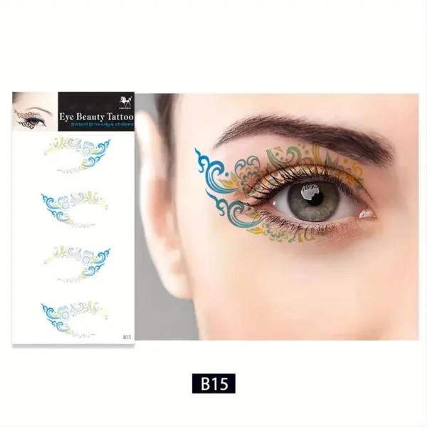 Floral eye makeup tattoo sheet.