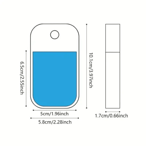 Blue rectangular liquid container with a handle.