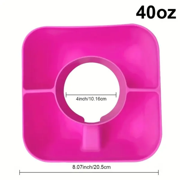 Pink silicone food catcher for babies.