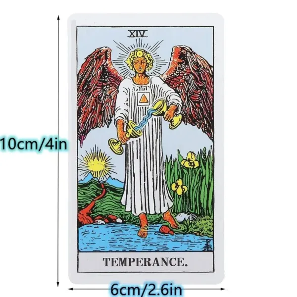 Temperance tarot card with angel.