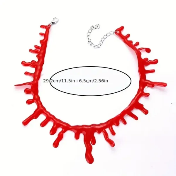 Red dripping blood Halloween necklace.