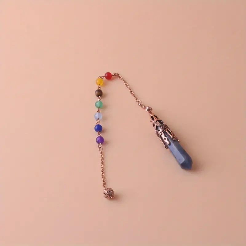 Chakra crystal pendulum with chain.