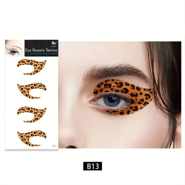 Leopard print eye shadow tattoos.