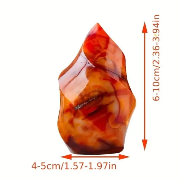 Red carnelian crystal point gemstone.