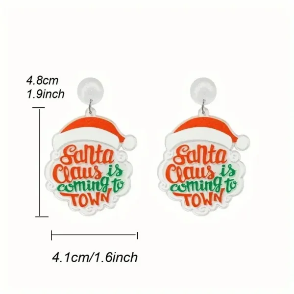 White Christmas earrings with Santa Claus