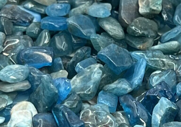 Blue and green gemstone chips.