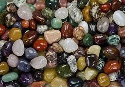 A collection of smooth, colorful stones.