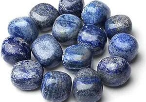 Tumbled blue lapis lazuli stones.